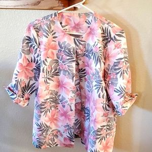 Gray and pink blazer, size S